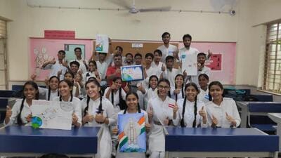 Delhi schools are preparing to celebrate the historic moment with special screenings, quizzes, debates, workshops on rockets etc. (Twitter/SemaltyRakesh) Delhi schools are preparing to celebrate the historic moment with special screenings, quizzes, debates, workshops on rockets etc. (Twitter/SemaltyRakesh)