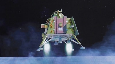 The Chandrayaan 3's Vikram lander successfully landed on the moon's South Pole at 6:04 pm (REUTERS)