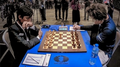 Praggnanandhaa is in for a stiff challenge in Game 2 of the chess World Cup final (PTI) Praggnanandhaa is in for a stiff challenge in Game 2 of the chess World Cup final (PTI)