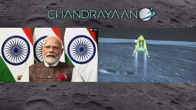 As India achieves a triumphant landing, it signifies its rise as a space player, prompting the government to encourage investment in private space launches and satellite-linked enterprises. (PTI) As India achieves a triumphant landing, it signifies its rise as a space player, prompting the government to encourage investment in private space launches and satellite-linked enterprises. (PTI)