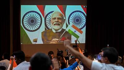 Prime Minister Narendra Modi addresses the nation via video conferencing on Wednesday. (AFP) Prime Minister Narendra Modi addresses the nation via video conferencing on Wednesday. (AFP)