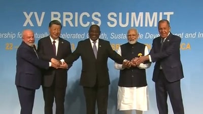 Prior to attending the sessions, the leaders posed for a BRICS family photograph. (ANI/ X)
