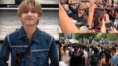 BTS' Kim Taehyung at Celine event in Japan. (Pic: Twitter) (Twitter) BTS' Kim Taehyung at Celine event in Japan. (Pic: Twitter) (Twitter)