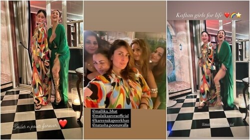 Malaika Arora and Kareena Kapoor have a blast at the party with their friends. (Instagram) Malaika Arora and Kareena Kapoor have a blast at the party with their friends. (Instagram)
