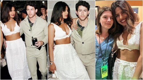 Priyanka Chopra attends Jonas Brothers concert in a glamorous white ensemble. (Instagram) Priyanka Chopra attends Jonas Brothers concert in a glamorous white ensemble. (Instagram)