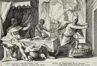Zeus turning Lycaon into a wolf; engraving by Hendrik Goltzius (Source: Wiki Commons) Zeus turning Lycaon into a wolf; engraving by Hendrik Goltzius (Source: Wiki Commons)