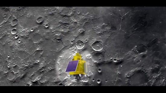 A view of the Chandrayaan-3 lander Vikram. (ANI)