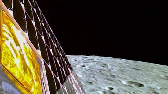 Chandrayaan-3 Mission: An image of the Moon captured by the Lander Position Detection Camera (LPDC) from an altitude of about 70 km. (ISRO/Twitter)