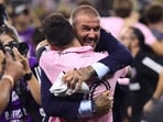 NASHVILLE, TENNESSEE - AUGUST 19: Co-owner David Beckham hugs Lionel Messi #10 of Inter Miami after defeating Nashville SC in penalty shootout to win the Leagues Cup 2023 final match between Inter Miami CF and Nashville SC at GEODIS Park on August 19, 2023 in Nashville, Tennessee. Tim Nwachukwu/Getty Images/AFP (Photo by Tim Nwachukwu / GETTY IMAGES NORTH AMERICA / Getty Images via AFP) NASHVILLE, TENNESSEE - AUGUST 19: Co-owner David Beckham hugs Lionel Messi #10 of Inter Miami after defeating Nashville SC in penalty shootout to win the Leagues Cup 2023 final match between Inter Miami CF and Nashville SC at GEODIS Park on August 19, 2023 in Nashville, Tennessee. Tim Nwachukwu/Getty Images/AFP (Photo by Tim Nwachukwu / GETTY IMAGES NORTH AMERICA / Getty Images via AFP)