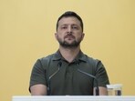Russia-Ukraine War: Volodymyr Zelensky, Ukraine's president, during a news conference. Russia-Ukraine War: Volodymyr Zelensky, Ukraine's president, during a news conference.