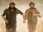 Sunny Deol (left) in a still from Gadar 2. Sunny Deol (left) in a still from Gadar 2.