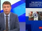 UK news presenter Patrick Christys during his show on the historic Chandrayaan-3 mission. UK news presenter Patrick Christys during his show on the historic Chandrayaan-3 mission.