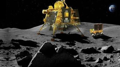 Animated representation of Vikram Lander’s successful soft landing on the Moon’s surface (File)