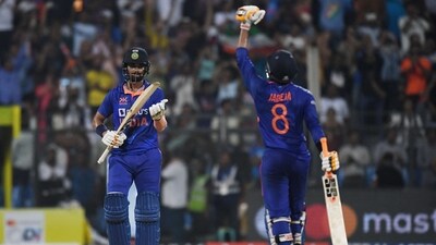 India's KL Rahul (L) and Ravindra Jadeja celebrate (AFP) India's KL Rahul (L) and Ravindra Jadeja celebrate (AFP)