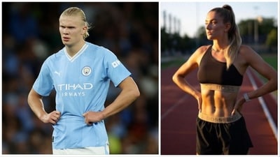 Erling Haaland was challenged by Alica Schmidt to feature in a race. (Reuters-Alica Schmidt Instagram ) Erling Haaland was challenged by Alica Schmidt to feature in a race. (Reuters-Alica Schmidt Instagram )