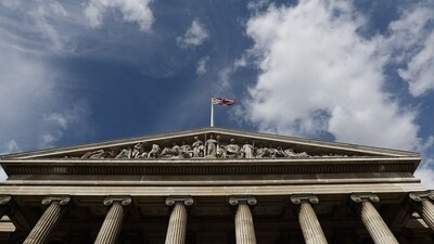 The facade of the British Museum is pictured in central London. (AFP)