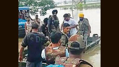 Kapurthala villages bore the brunt of floods twice, first due to swollen Sutlej and then due to Beas last week. Kapurthala villages bore the brunt of floods twice, first due to swollen Sutlej and then due to Beas last week.