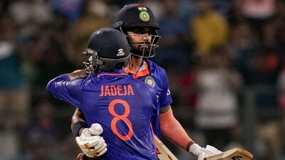 India's KL Rahul celebrates with Ravindra Jadeja (PTI) India's KL Rahul celebrates with Ravindra Jadeja (PTI)