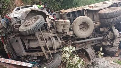 Police said the dumper fell into Battu Nullah in Dudu area of Udhampur district on the intervening night of Wednesday and Thursday (Twitter/@ANI)