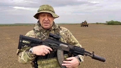In this image taken from video released by Razgruzka_Vagnera telegram channel on Monday, Aug. 21, 2023, Yevgeny Prigozhin, the owner of the Wagner Group military company speaks to a camera at an unknown location. (via AP) In this image taken from video released by Razgruzka_Vagnera telegram channel on Monday, Aug. 21, 2023, Yevgeny Prigozhin, the owner of the Wagner Group military company speaks to a camera at an unknown location. (via AP)