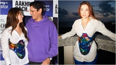 Tamannaah Bhatia with Vijay Varma attends the screening of Aakhri Sachi in Mumbai. (HT Photo/Varinder Chawla) Tamannaah Bhatia with Vijay Varma attends the screening of Aakhri Sachi in Mumbai. (HT Photo/Varinder Chawla)
