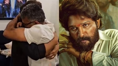 Allu Arjun celebrates after winning Best Actor Awards at 69th National Film Awards. Allu Arjun celebrates after winning Best Actor Awards at 69th National Film Awards.