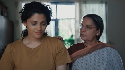 Saiyami Kher and Shabana Azmi in a still from Ghoomer.