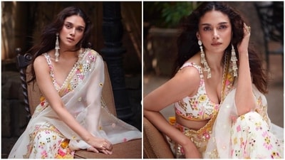Aditi Rao Hydari is an absolute fashionista. The actor keeps slaying fashion goals like a pro with snippets from her fashion diaries on her Instagram profile on a regular basis. From casual ensembles to formal attire to ethnic fashion, Aditi keeps setting the fashion bar higher than before. On Thursday, the actor shared a string of pictures of herself looking gorgeous in a pastel lehenga. (Instagram/@aditiraohydari) Aditi Rao Hydari is an absolute fashionista. The actor keeps slaying fashion goals like a pro with snippets from her fashion diaries on her Instagram profile on a regular basis. From casual ensembles to formal attire to ethnic fashion, Aditi keeps setting the fashion bar higher than before. On Thursday, the actor shared a string of pictures of herself looking gorgeous in a pastel lehenga. (Instagram/@aditiraohydari)