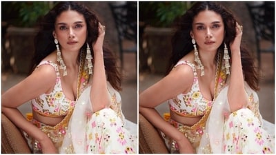 Aditi played muse to fashion designer Gopi Vaid and picked a stunning lehenga from the shelves of the designer house. (Instagram/@aditiraohydari) Aditi played muse to fashion designer Gopi Vaid and picked a stunning lehenga from the shelves of the designer house. (Instagram/@aditiraohydari)
