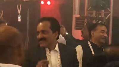 ISRO Chief Somnath seen shaking a leg. (X/Megh Updates) ISRO Chief Somnath seen shaking a leg. (X/Megh Updates)