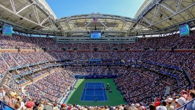 The iconic Arthur Ashe Stadium at the USTA Billie Jean King National Tennis Center The iconic Arthur Ashe Stadium at the USTA Billie Jean King National Tennis Center