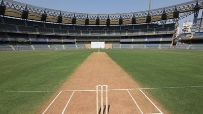 File image of the pitch at Wankhede Stadium in Mumbai (Hindustan Times via Getty Images) File image of the pitch at Wankhede Stadium in Mumbai (Hindustan Times via Getty Images)