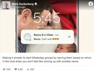 Mark Zuckerberg's post on Meta's official Instagram channel. Mark Zuckerberg's post on Meta's official Instagram channel.