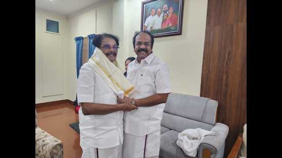 Thangam Thennarasu and KKSSR Ramachandran (Twitter/ Thangam Thennarasu)