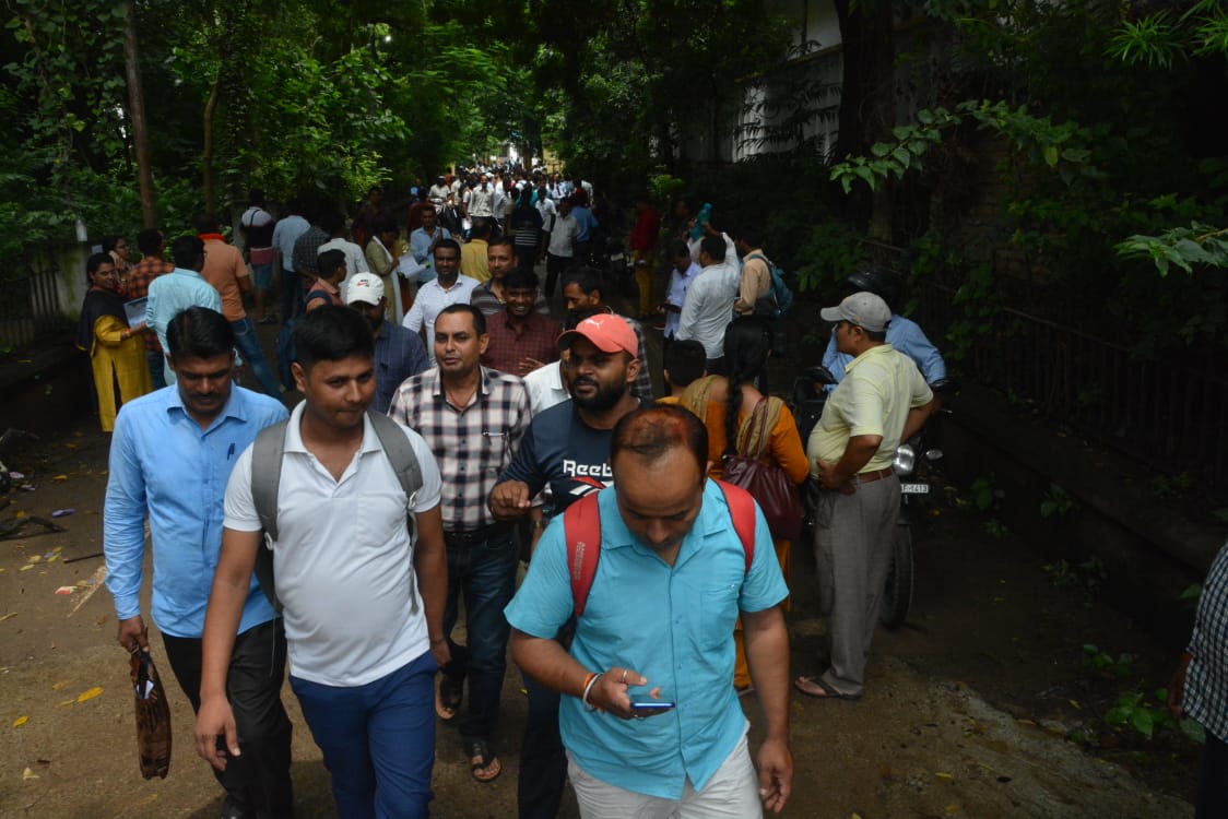 Aspirants coming out from BPSC Bihar teacher exam centre at Science College in Patna Photo by Santosh Kumar