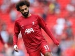 Liverpool's Mohamed Salah during the warm up before a match.