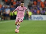 Inter Miami forward Lionel Messi (10) plays the ball in the second half against the FC Cincinnati at TQL Stadium