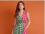 Sanjana Sanghi is an absolute fashionista. The actor keeps slaying fashion goals like a pro with snippets from her fashion diaries on her Instagram profile on a regular basis. From acing casual ensembles to ethnic attire to formal pant suits, Sanjana can do it all. The actor, on Friday, gave us the perfect TGIF mood in a colourful summer dress.