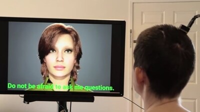 A screengrab of the video in which a 47-year-old patient speaks with the help on AI. (YouTube) A screengrab of the video in which a 47-year-old patient speaks with the help on AI. (YouTube)