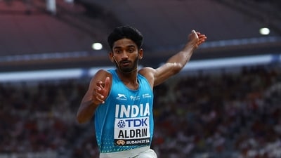 World Athletics Championships, Men's Long Jump Final: India's Jeswin Aldrin in action (REUTERS)