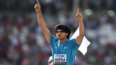 World Athletics Championship - Men's Javelin Throw - India's Neeraj Chopra reacts during the qualification (REUTERS)