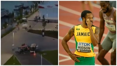 Andrew Hudson was injured during the cart crash (Twitter/AP) Andrew Hudson was injured during the cart crash (Twitter/AP)