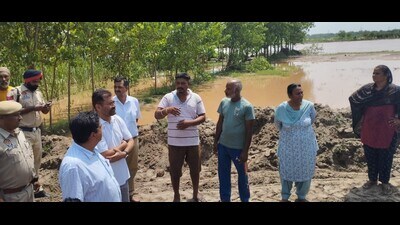 Deputy commissioner Navjot Pal Singh Randhawa said that there is no human population residing in the area but nearly 200 hectares of agricultural land is submerged under water.