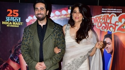 Ayushmann Khurrana graced the Dream Girl 2 screening with his own dream girl, wife Tahira Kashyap. Sharing a glimpse of them together from the evening, Tahira wrote on her Instagram Stories for Ayushmann, "So proud of your journey and commitment. Dream boy forever." Ayushmann Khurrana graced the Dream Girl 2 screening with his own dream girl, wife Tahira Kashyap. Sharing a glimpse of them together from the evening, Tahira wrote on her Instagram Stories for Ayushmann, "So proud of your journey and commitment. Dream boy forever."