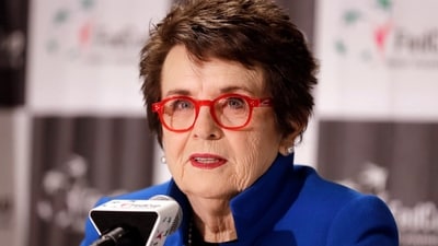 Billie Jean King speaks to the media (AP) Billie Jean King speaks to the media (AP)