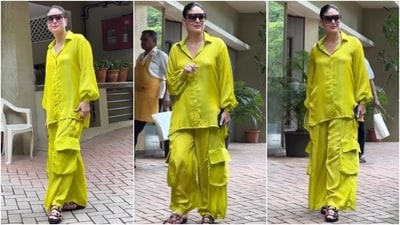Kareena nailed monotone fashion with her OOTD (outfit of the day). Monotone dressing could get tricky, but if done right, it serves a timeless appeal to clothing and makes up for a classic statement piece. And Kareena's look did the same. (HT Photo/Varinder Chawla) Kareena nailed monotone fashion with her OOTD (outfit of the day). Monotone dressing could get tricky, but if done right, it serves a timeless appeal to clothing and makes up for a classic statement piece. And Kareena's look did the same. (HT Photo/Varinder Chawla)