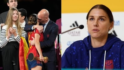 Footballer of US women's team Alex Morgan has reacted to Luis Rubiales' lip kiss on Jenni Hermoso at the FIFA Women's World Cup 2023 (File Photo/Reuters) Footballer of US women's team Alex Morgan has reacted to Luis Rubiales' lip kiss on Jenni Hermoso at the FIFA Women's World Cup 2023 (File Photo/Reuters)