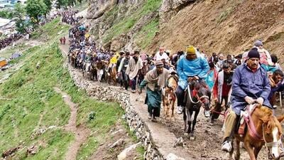 Over 4.5 lakh pilgrims have visited the Amarnath cave since July 1 this year. (HT File) Over 4.5 lakh pilgrims have visited the Amarnath cave since July 1 this year. (HT File)