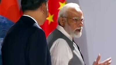 Prime Minister Narendra Modi and Chinese President Xi Jinping engage in a brief interaction at the 15th BRICS Summit, in Johannesburg on Thursday (ANI) Prime Minister Narendra Modi and Chinese President Xi Jinping engage in a brief interaction at the 15th BRICS Summit, in Johannesburg on Thursday (ANI)