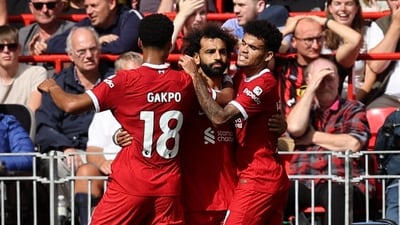 Liverpool's Mohamed Salah celebrates (REUTERS)